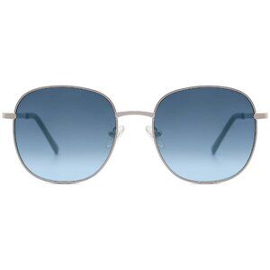 Classic Trendy Square Sunglasses for Women Men , Silver/Gradient Blue